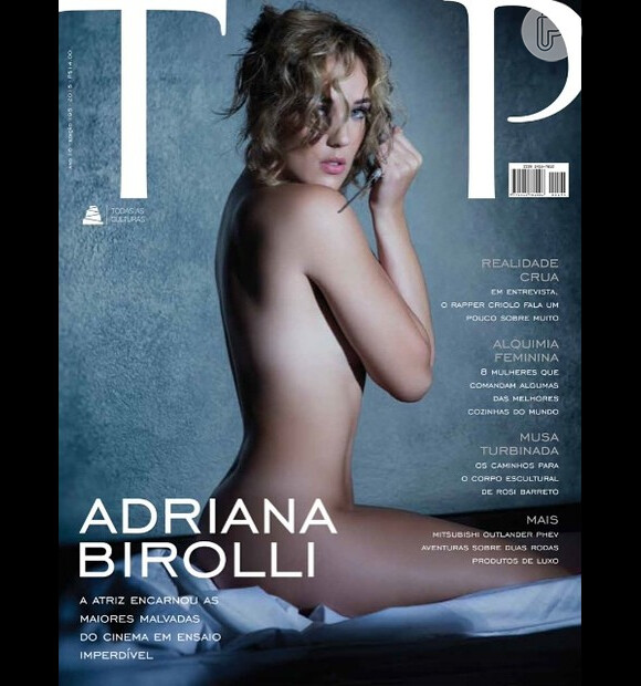 Adriana Birolli posa nua e estampa capa da revista 'Top Magazine'