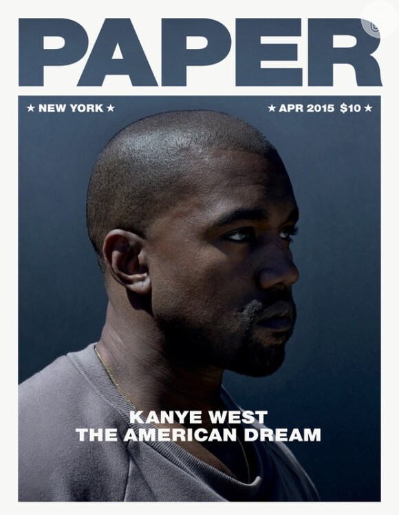 O rapper também é capa da revista 'Paper', mesma que trouxe Kim Kardashian nua