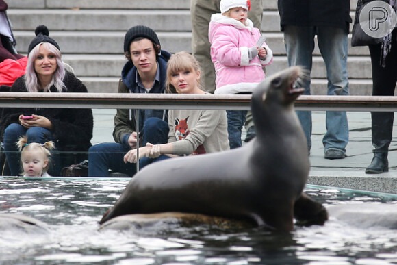 Taylor Swift e Harry Styles assistem ao espetáculo de leões marinhos no Central Park, em Nova York