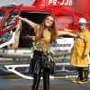 Giovanna Lancellotti, Klebber Toledo e Giovanna Ewbank vão de helicóptero para Tomorrowland, nesta sexta-feira, 1º de maio de 2015