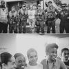 Beyoncé posou para fotos com voluntários que também estão ajudando a causa no Haiti no último domingo, 17 de maio de 2015