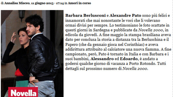 Imprensa italiana flagra Alexandre Pato e Barbara Berlusconi: 'Amor não acabou'