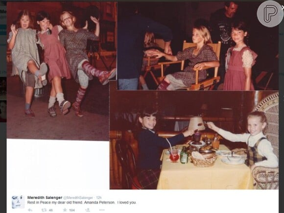 Já Meredith Salenger, que contracenou com a atriz em 'Annie', postou uma montagem com fotos antigas e escreveu: 'Descanse em paz minha querida e antiga amiga. Eu te amava. Ela foi minha melhor amiga dos meus 10 aos 17 anos'