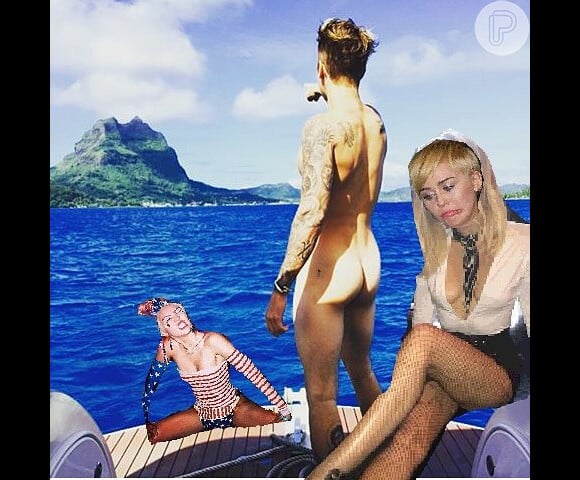 Foto publicada por Justin Bieber na noite desta segunda-feira, 06 de julho de 2015, em que aparece mostrando o bumbum, ganhou uma série de 'memes' na internet