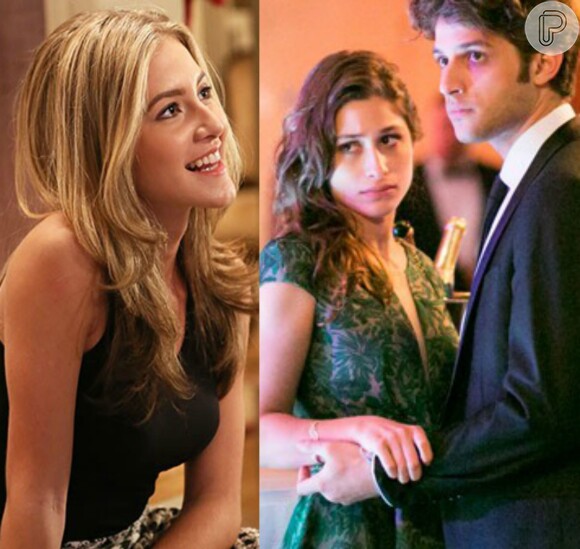 Cecília (Hanna Romanazzi) inventa que Rafael (Chay Suede) a obrigou a abortar um filho dele e deixa Laís (Luisa Arraes) chocada com o namorado, na novela 'Babilônia', em julho de 2015