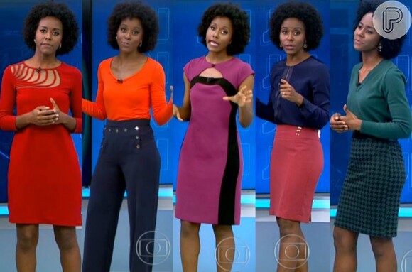 A jornalista Maria Júlia Coutinho, a Maju do 'Jornal Nacional', chama atenção pelas roupas coloridas e cheias de personalidade