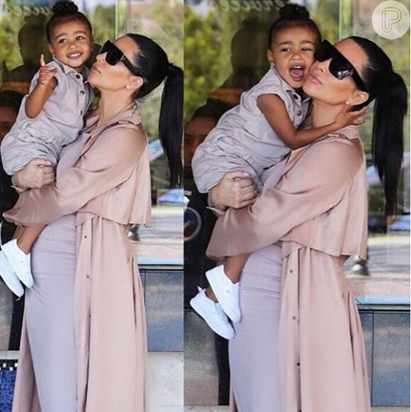 Kim Kardashian contratou personal trainer para cuidar da filha, North West, de 2 anos, de acordo com o site 'Radar On line'