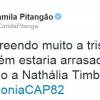 Camila Pitanga comentou no Twitter a cena da novela 'Babilônia' na qual Teresa (Fernanda Montenegro) e Estela (Nathalia Timberg) colocaram, de forma temporária, ponto final no relacionamento