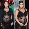 Recentemente, Kim Kardashian prestigiou uma festa pós-evento da Givenchi usando um look da grife transparente deixando sua gravidez em evidência