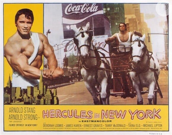 O primeiro filme de Arnold foi 'Hércules em Nova York', lançado em 1970, como o protagonista herói grego