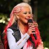 Christina Aguilera exibiu um penteado duvidoso para entrevista em um programa de TV americano