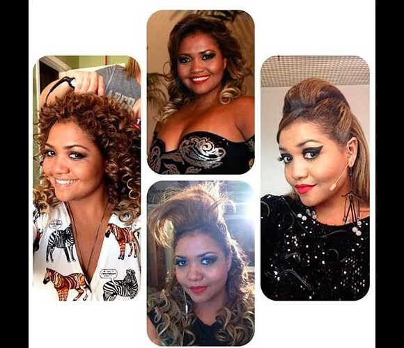 Na montagem publicada no Instagram, Gaby Amarantos postou fotos de seus penteados