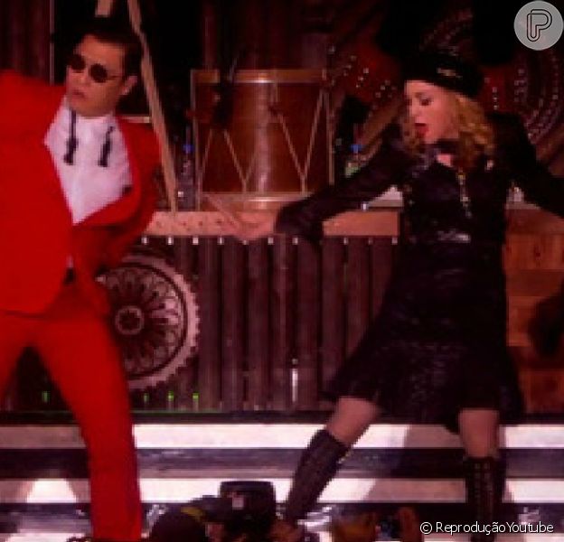 Madonna convida o sul-coreano Psy para dividir o palco ao som do hit 'Gangnam Style', em Nova Iorque