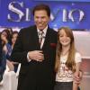 Anna Lyvia encontrou com o novo patrão, Silvio Santos, no programa de domingo dele