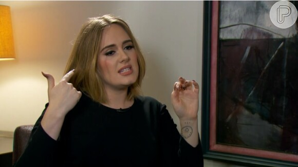 Adele relembra desafinada no Grammy 2016 no 'Fantástico', em 21 de fevereiro de 2016