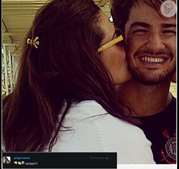 Alexandre Pato ganha apoio da irmã, Gisele Rodrigues, atrabés do Instagram. Nos comentários, a namorada do jogador, Sophia Mattar, também demonstrou apoio: 'Arrasa'