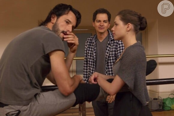 O diretor Carlos Saldanha com Rodrigo Santoro e Bruna Linzmeyer nas gravações de um dos curtas de 'Rio, Eu Te Amo'