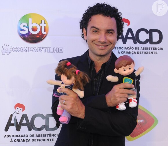 Marco Luque, do 'CQC', na 16ª edição do Teleton, campanha realizada pelo SBT em prol da AACD (Associação de Assistência à Criança Deficiente), na noite da última sexta-feira, 25 de outubro de 2013