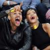 Chris Brown e Rihanna se divertem em jogo de basquete