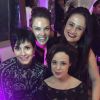 Juliana Knust, Leticia Birkheuer, Mariana Constantini e Vanessa Gerbelli se encontraram na festa de 60 anos de Solange Gomes