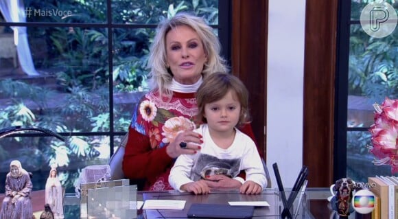 Ana Maria Braga recebeu mais uma vez o neto Bento, de 4 anos, no 'Mais Você', nesta sexta-feira, 8 de julho de 2016