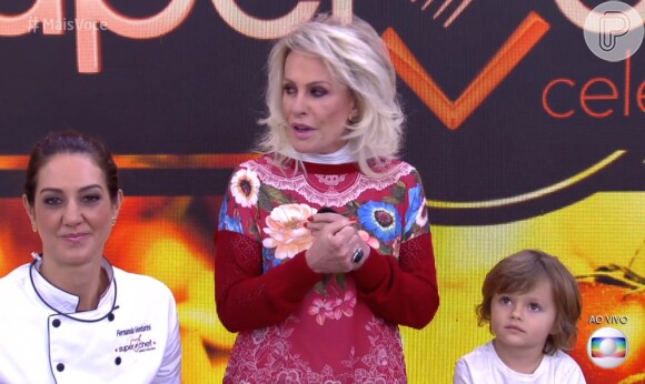 Ana Maria Braga recebeu mais uma vez o neto Bento, de 4 anos, no 'Mais Você', nesta sexta-feira, 8 de julho de 2016