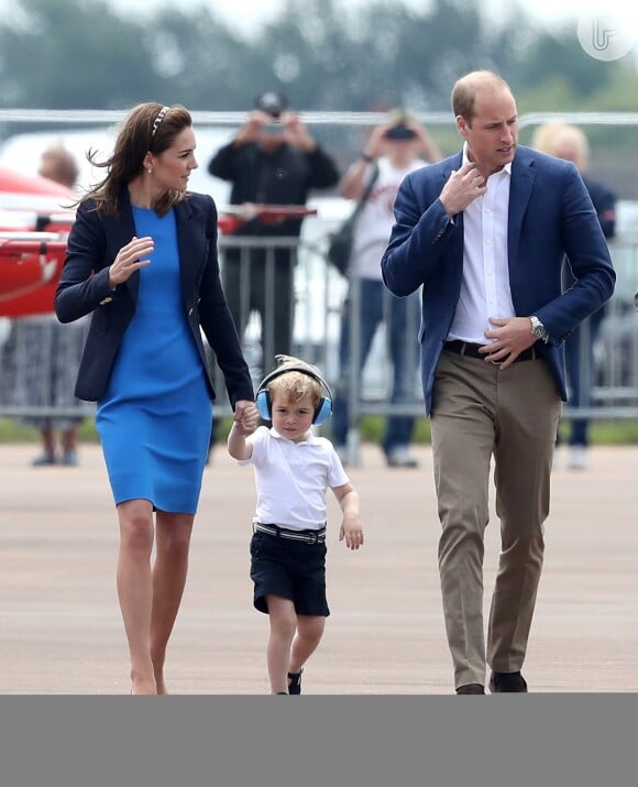 William e a mulher, Kate Middleton, levaram príncipe George a show aéreo, nesta sexta-feira, 8 de julho de 2016