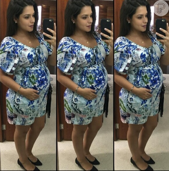 Thais Fersoza mostrou a evolução da barriga na sua conta de Instagram