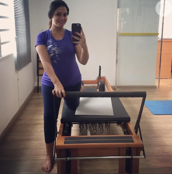 Thais Fersoza não descuidou dos exercícios durante a gravidez de Melinda