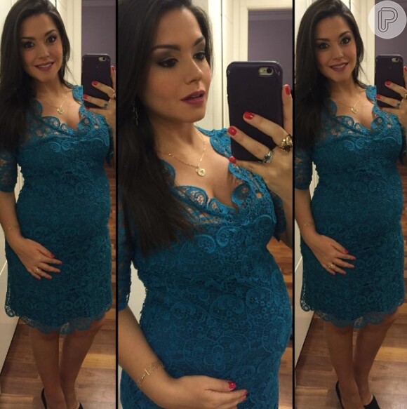 Thais Fersoza mostrou a evolução da barriga na sua conta de Instagram