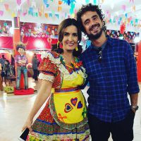 Fátima Bernardes se veste de caipira em festa junina do 'Encontro': 'Com equipe'