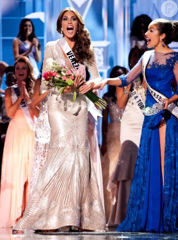 A venezuelana Gabriela Isler ficou surpresa ao ser anunciada como Miss Universo 2013
