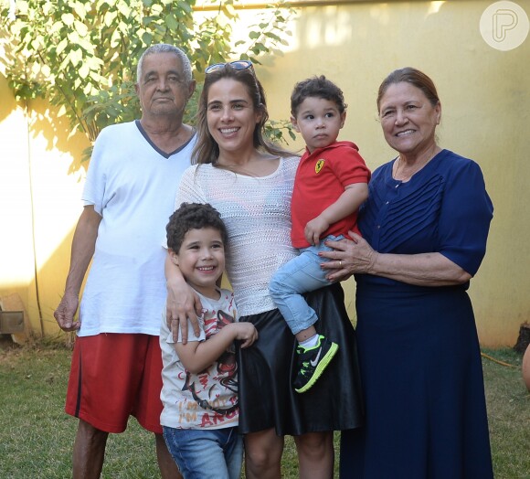 Wanessa Camargo desembarcou em Goiânia e foi direto para a casa dos avós Francisco e Helena