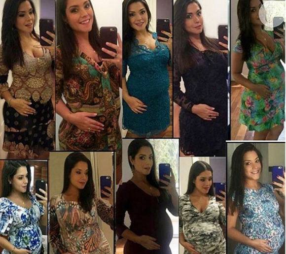 Thais Fersoza postou no seu Instagram uma montagem com várias fotos que marcam diferentes fases da gravidez de Melinda