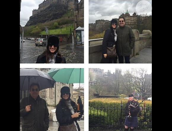 Faustão e a mulher, Luciana Cardoso, viajaram nas últimas férias para Escócia