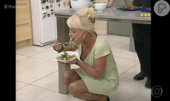 Ana Maria Braga chegou a comer o prato mesmo com uma lagarta, no 'Mais Você'