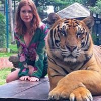 Marina Ruy Barbosa rebate críticas após fotos com tigre: 'Não são dopados!'