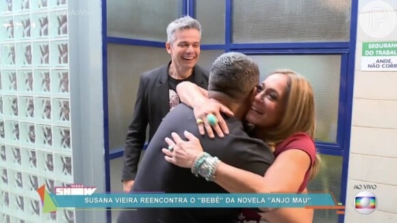 Susana Vieira se divertiu ao rever Eric Barbosa em matéria exibida no 'Vídeo Show': 'u queria tirar o bebê da mãe na vida real. Eu pedia para mãe. Eu fiquei encantada!'