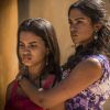 Luzia (Lucy Alves) garante a Isabel (Rayza Alcântara) que não se arrepende de nada que fez para manter Tereza (Camila Pitanga) longe de Santo (Domingos Montagner), na novela 'Velho Chico'