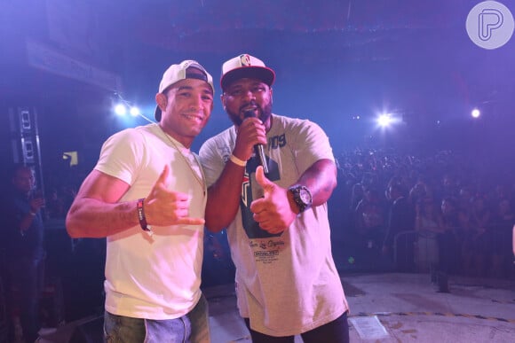 José Aldo e MC Márcio G no Baile da Favorita, no Rio, neste sábado, 16 de julho de 2016