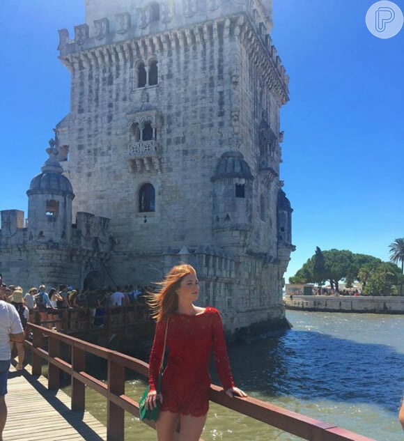 Marina Ruy Barbosa conheceu a Torre de Belém, um dos pontos turísticos mais conhecidos de Lisboa, na manhã desta quinta-feira, 21 de julho de 2016