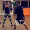 Bruna Marquezine treinou muay thai na noite desta segunda-feira, 26 de julho de 2016