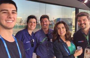 Fátima Bernardes visita Parque Olímpico com filho Vinícius: 'Um dos voluntários'