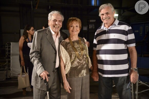 Lúcio Mauro, Glória Menezes e Tarcísio Meira na campanha de final de ano da TV Globo