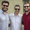 Thiago Lacerda, Bruno Garcia e Max Fercondini na campanha de final de ano da TV Globo
