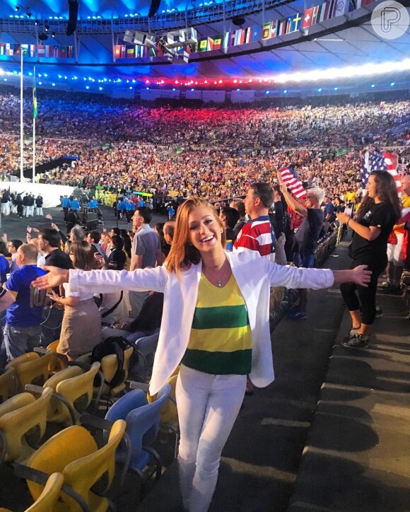 Marina Ruy Barbosa também assistiu a abertura das Olimpíadas, no Maracanã