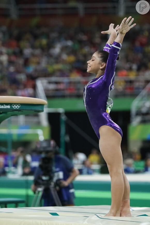 A ginasta brasileira Flávia Saraiva encantou o público durante a Olimpíada Rio 2016