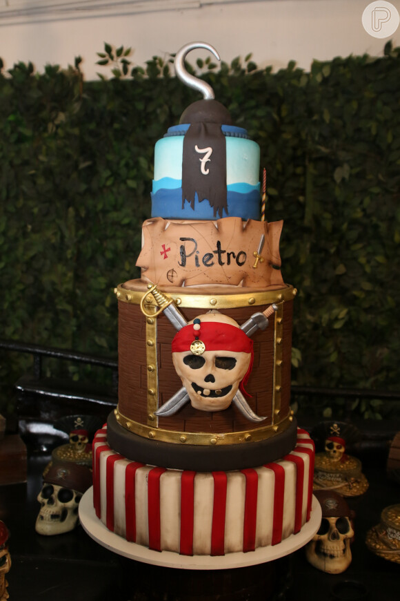 Pietro, filho de Otávio Mesquita, escolheu o tema piratas para a festa nesta segunda-feira, dia 08 de agosto de 2016