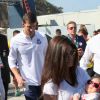 Michael Phelps, a mulher, Nicole Johnson, e o filho do casal, Boomer, de 3 meses, estiveram na Praia do Leme, Rio de Janeiro, nesta segunda-feira, 15 de agosto de 2016