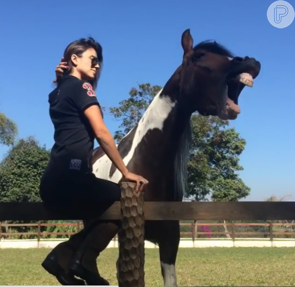 Paula Fernandes leva mordida de cavalo e compartilha vídeo em seu Instagram nesta segunda-feira, dia 15 de agosto de 2016